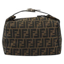 FENDI Zucca Canvas Hand Bag Black Brown Auth ep15078-13