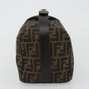 FENDI Zucca Canvas Hand Bag Black Brown Auth ep15078-3