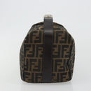 FENDI Zucca Canvas Hand Bag Black Brown Auth ep15078-4