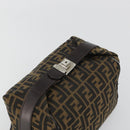 FENDI Zucca Canvas Hand Bag Black Brown Auth ep15078-6