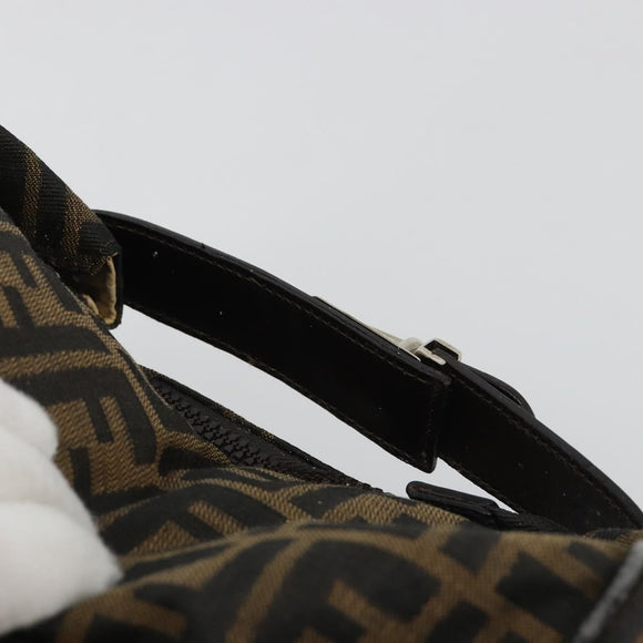 FENDI Zucca Canvas Hand Bag Black Brown Auth ep15078