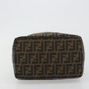 FENDI Zucca Canvas Hand Bag Black Brown Auth ep15078-5