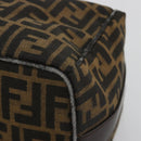 FENDI Zucca Canvas Hand Bag Black Brown Auth ep15078-9