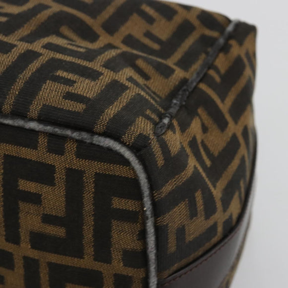 FENDI Zucca Canvas Hand Bag Black Brown Auth ep15078