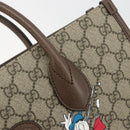 GUCCI GG Supreme Donald Duck Hand Bag PVC 2way Beige Gold 648134 Auth ep15080M-19
