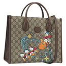 GUCCI GG Supreme Donald Duck Hand Bag PVC 2way Beige Gold 648134 Auth ep15080M-1