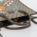 GUCCI GG Supreme Donald Duck Hand Bag PVC 2way Beige Gold 648134 Auth ep15080M-7