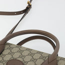 GUCCI GG Supreme Donald Duck Hand Bag PVC 2way Beige Gold 648134 Auth ep15080M-8