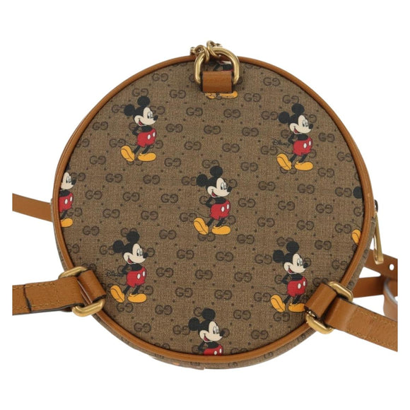 GUCCI Micro GG Supreme Disney Backpack PVC Beige Gold 603730 Auth ep15082M