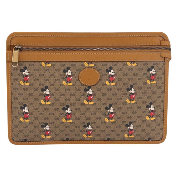 GUCCI Disney Collaboration Micro GG Supreme Bag PVC Beige 602552 Auth ep15084M