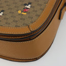 GUCCI Micro GG Supreme GUCCIxDisney Bag PVC Beige Gold 602694 Auth ep15085M-9