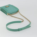 CHANEL Chain Matelasse Boy Chanel Bag Lamb Skin Green Gold CC Auth ep15086SM-8