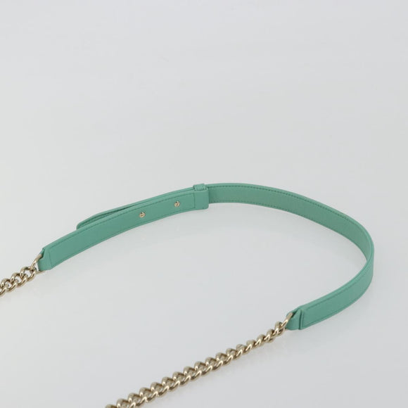 CHANEL Chain Matelasse Boy Chanel Bag Lamb Skin Green Gold CC Auth ep15086SM