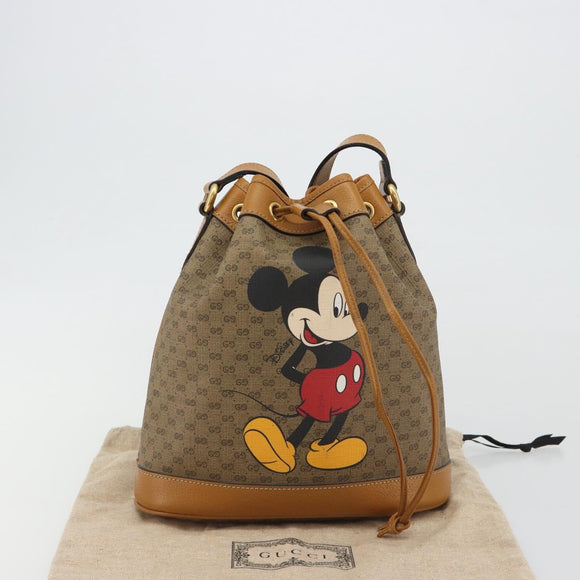 GUCCI Micro GG Canvas Disney Mickey Mouse Bag PVC Beige 602691 Auth ep15087M