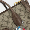 GUCCI GG Supreme Donald Duck Hand Bag PVC 2way Beige Gold 648134 Auth ep15088M-18