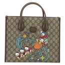 GUCCI GG Supreme Donald Duck Hand Bag PVC 2way Beige Gold 648134 Auth ep15088M-13