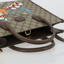 GUCCI GG Supreme Donald Duck Hand Bag PVC 2way Beige Gold 648134 Auth ep15088M-7