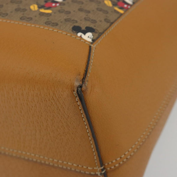 GUCCI GUCCIxDisney Micro GG Supreme Tote Bag PVC Beige Gold 547947 Auth ep15089M