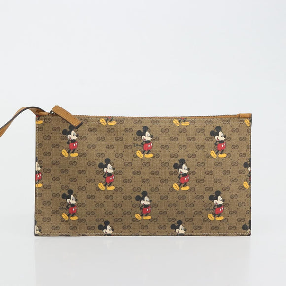 GUCCI GUCCIxDisney Micro GG Supreme Tote Bag PVC Beige Gold 547947 Auth ep15089M