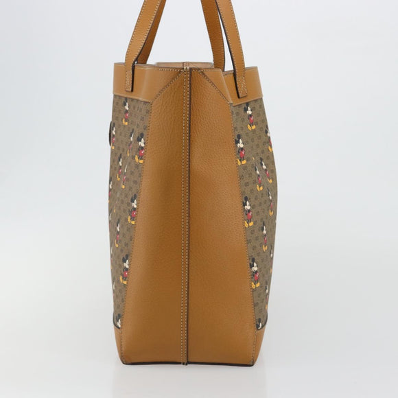 GUCCI GUCCIxDisney Micro GG Supreme Tote Bag PVC Beige Gold 547947 Auth ep15089M