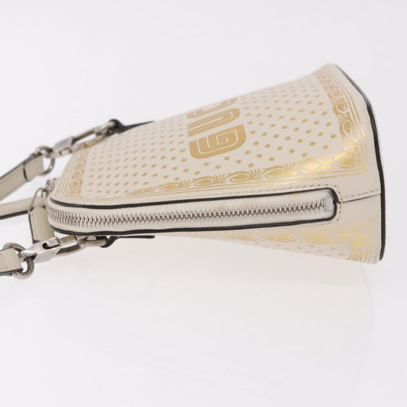 GUCCI Shoulder Bag Leather White Silver 511189 Auth ep15090
