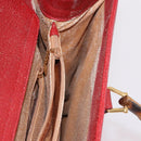 GUCCI Bamboo Hand Bag Leather Red Gold 002 1186 0259 Auth ep15092-18