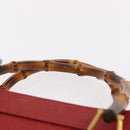 GUCCI Bamboo Hand Bag Leather Red Gold 002 1186 0259 Auth ep15092-8