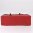 GUCCI Bamboo Hand Bag Leather Red Gold 002 1186 0259 Auth ep15092-5