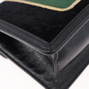 GUCCI GG Canvas Web Sherry Line Bag Velvet 2way Black Gold 470270 Auth ep15093A-14