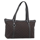 GUCCI GG Canvas Abbey Tote Bag Outlet Brown Silver 268640 Auth ep15094-1