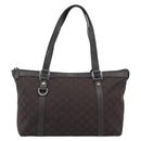GUCCI GG Canvas Abbey Tote Bag Outlet Brown Silver 268640 Auth ep15094-2