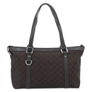 GUCCI GG Canvas Abbey Tote Bag Outlet Brown Silver 268640 Auth ep15094-3