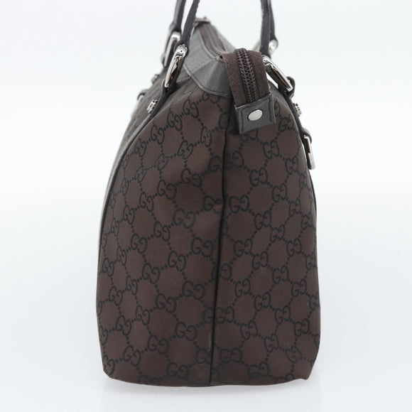 GUCCI GG Canvas Abbey Tote Bag Outlet Brown Silver 268640 Auth ep15094