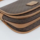 CELINE Macadam Canvas Shoulder Bag PVC Leather Brown Gold Auth ep15099-14