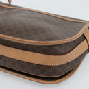 CELINE Macadam Canvas Shoulder Bag PVC Leather Brown Gold Auth ep15099-15