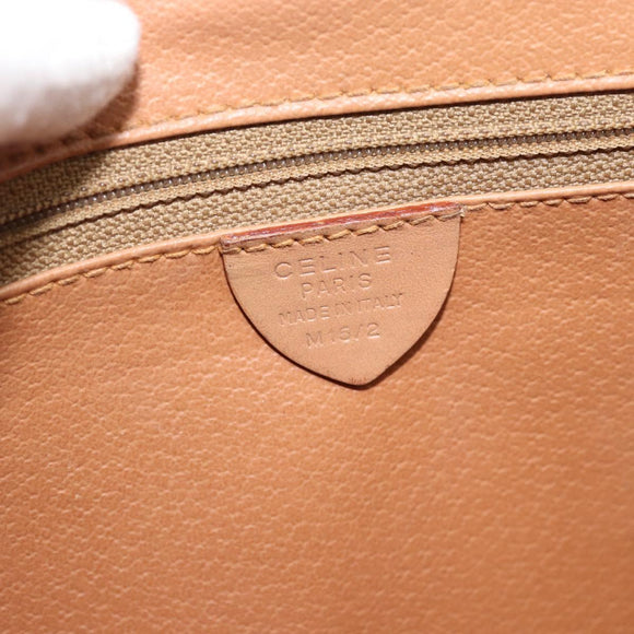 CELINE Macadam Canvas Shoulder Bag PVC Leather Brown Gold Auth ep15099