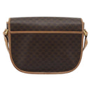 CELINE Macadam Canvas Shoulder Bag PVC Leather Brown Gold Auth ep15099-2