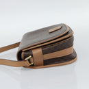 CELINE Macadam Canvas Shoulder Bag PVC Leather Brown Gold Auth ep15099-3