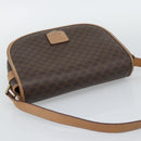 CELINE Macadam Canvas Shoulder Bag PVC Leather Brown Gold Auth ep15099-6