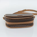 CELINE Macadam Canvas Shoulder Bag PVC Leather Brown Gold Auth ep15099-5