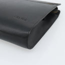 CELINE Clutch Bag Leather Black Gold Auth ep15100-14