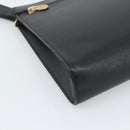 CELINE Clutch Bag Leather Black Gold Auth ep15100-15