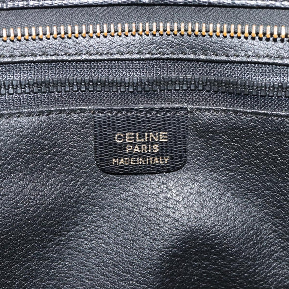CELINE Clutch Bag Leather Black Gold Auth ep15100