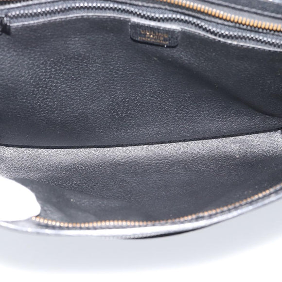 CELINE Clutch Bag Leather Black Gold Auth ep15100
