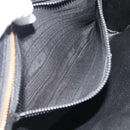 CELINE Clutch Bag Leather Black Gold Auth ep15100-22