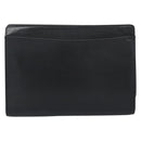 CELINE Clutch Bag Leather Black Gold Auth ep15100-2