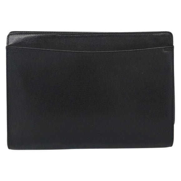 CELINE Clutch Bag Leather Black Gold Auth ep15100