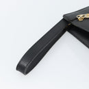 CELINE Clutch Bag Leather Black Gold Auth ep15100-7