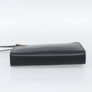CELINE Clutch Bag Leather Black Gold Auth ep15100-5
