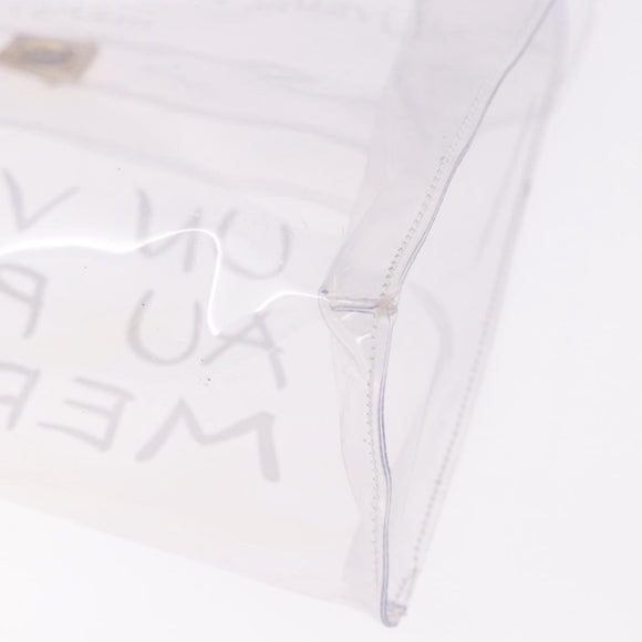 HERMES Vinyl Kelly Hand Bag Vinyl Clear Gold Auth ep15101